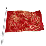 Chinese Phoenix Print Flag