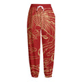Chinese Phoenix Print Fleece Lined Knit Pants