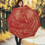 Chinese Phoenix Print Foldable Umbrella
