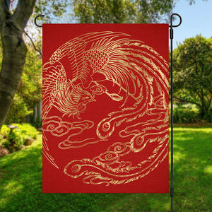 Chinese Phoenix Print Garden Flag
