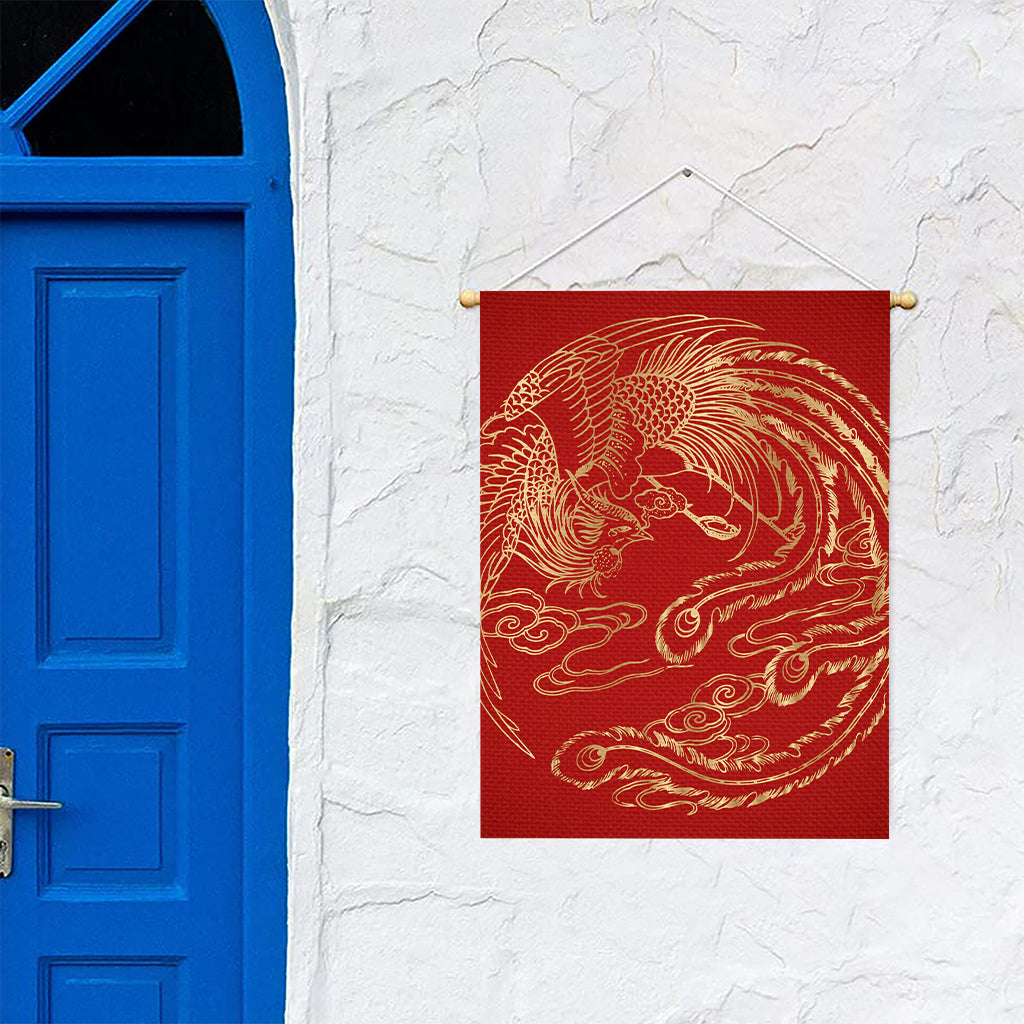 Chinese Phoenix Print Garden Flag