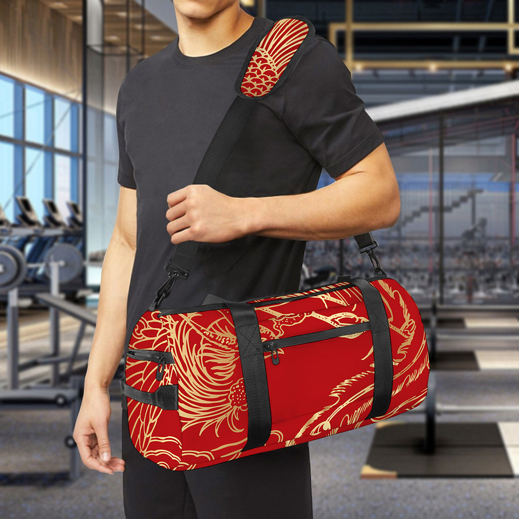 Chinese Phoenix Print Gym Bag