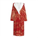 Chinese Phoenix Print Hooded Bathrobe