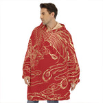 Chinese Phoenix Print Hoodie Blanket