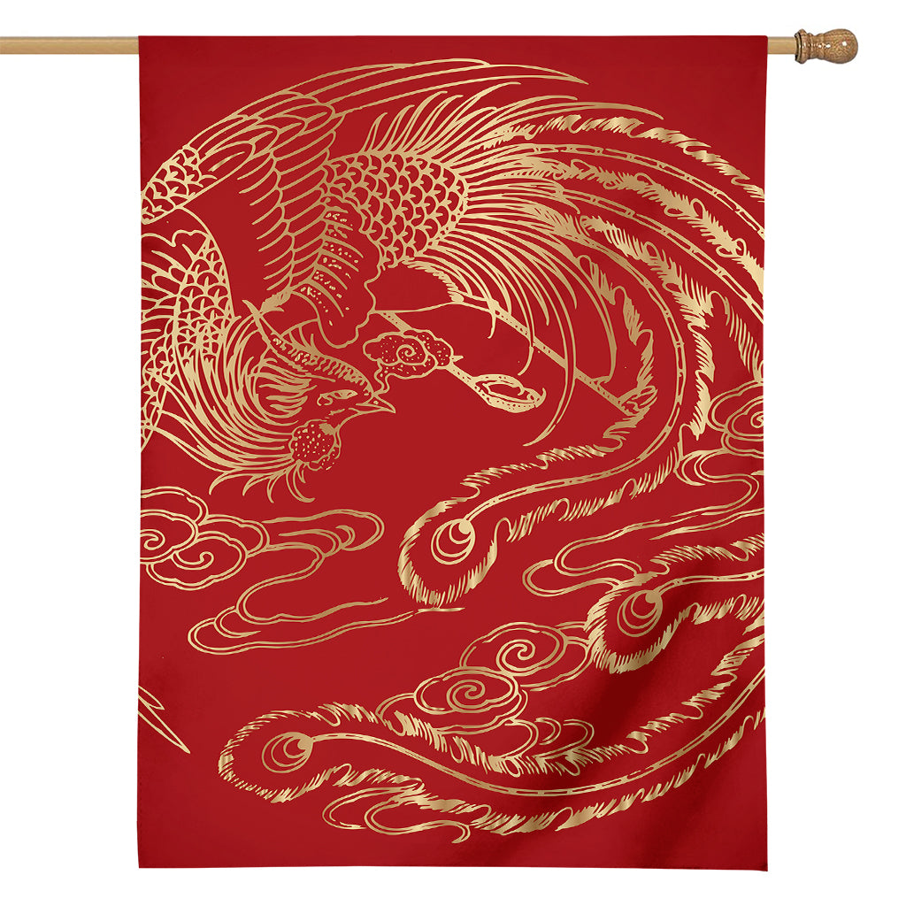 Chinese Phoenix Print House Flag