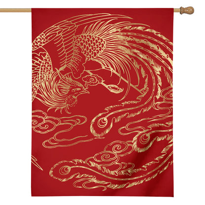 Chinese Phoenix Print House Flag