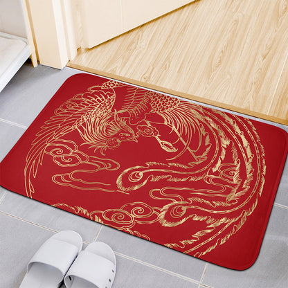 Chinese Phoenix Print Indoor Door Mat