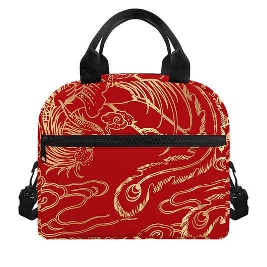 Chinese Phoenix Print Insulated Lunch Bag