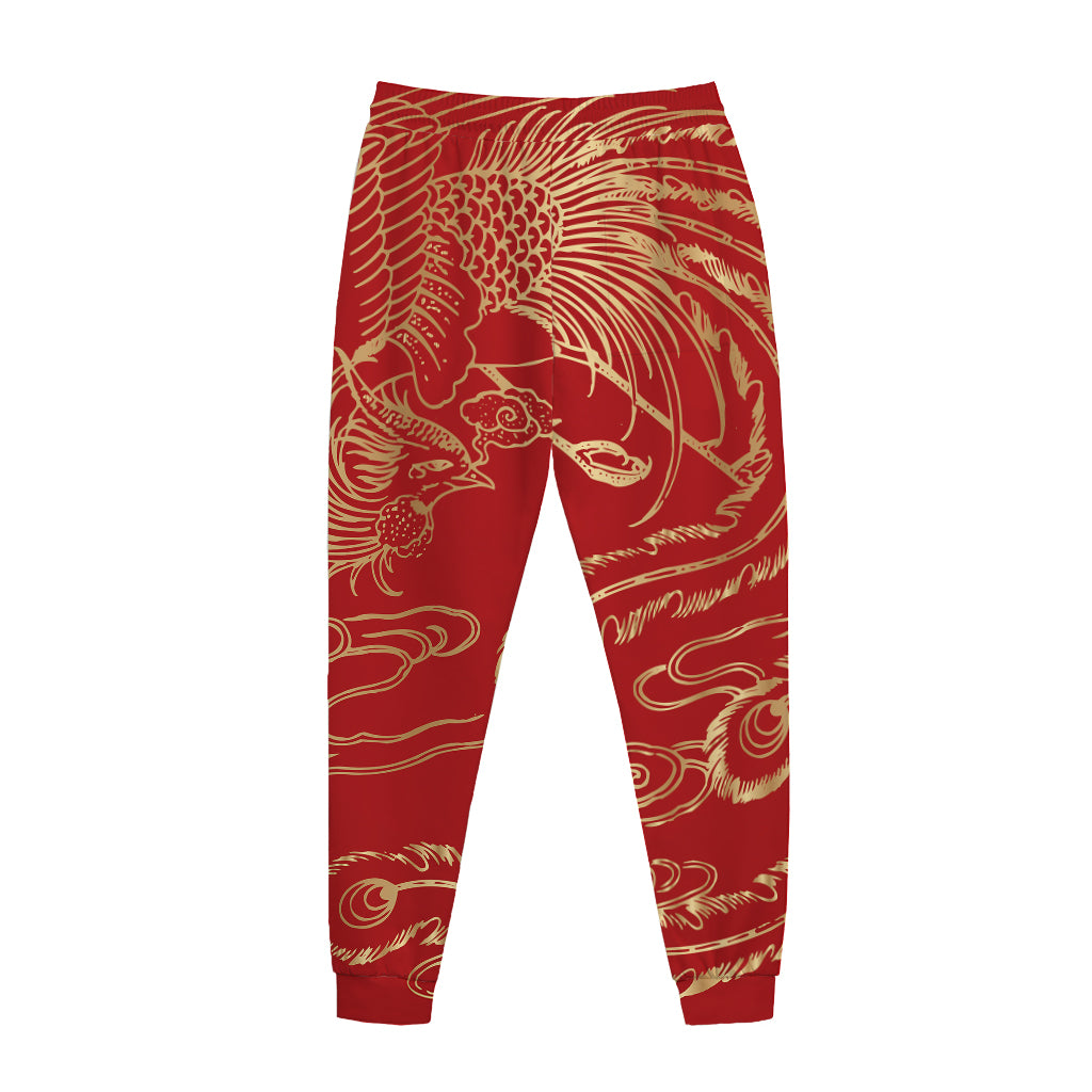 Chinese Phoenix Print Jogger Pants