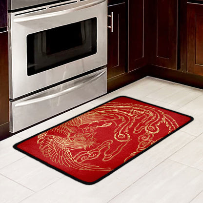 Chinese Phoenix Print Kitchen Mat