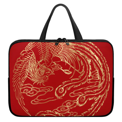 Chinese Phoenix Print Laptop Sleeve With Handle