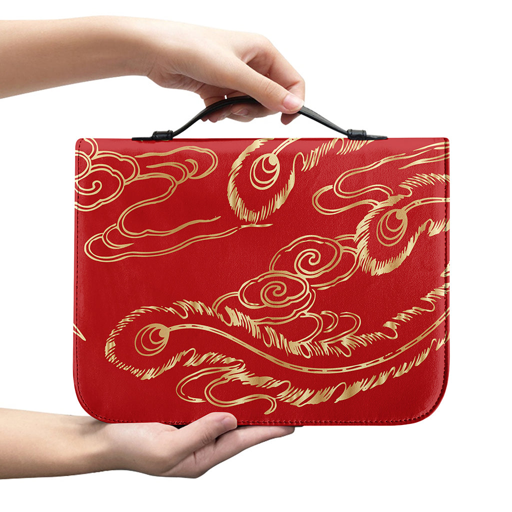 Chinese Phoenix Print Leather Bible Cover
