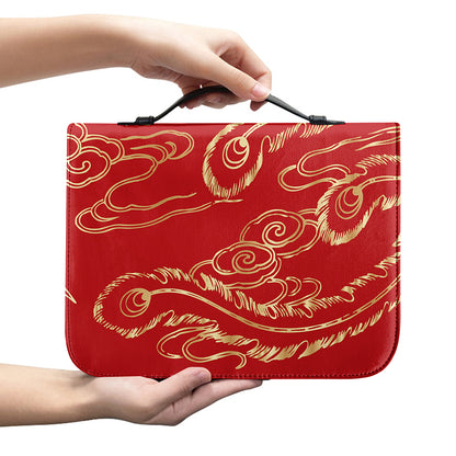 Chinese Phoenix Print Leather Bible Cover