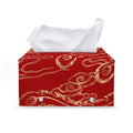 Chinese Phoenix Print Leather Tissue Box Cover