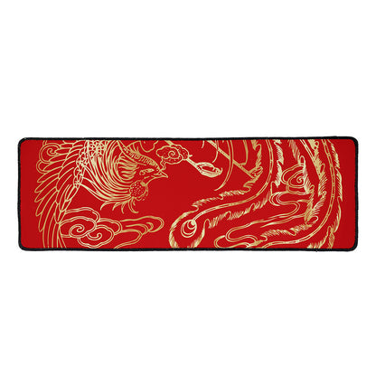 Chinese Phoenix Print Long Kitchen Mat