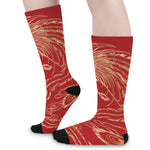 Chinese Phoenix Print Long Socks