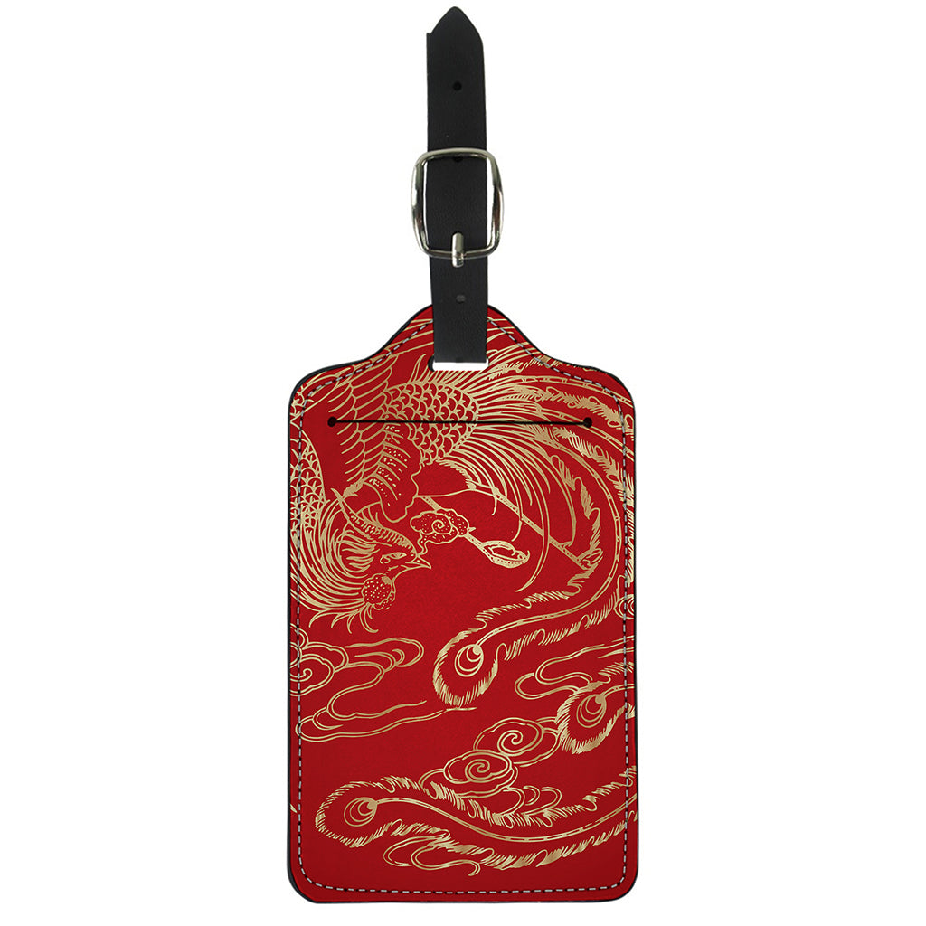 Chinese Phoenix Print Luggage Tag