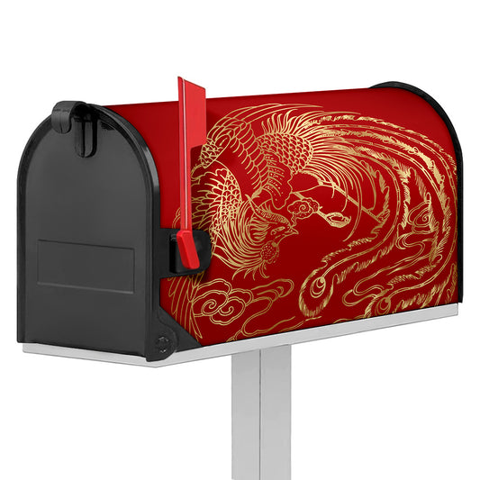 Chinese Phoenix Print Mailbox Cover