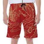 Chinese Phoenix Print Men's Beach Shorts