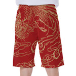 Chinese Phoenix Print Men's Beach Shorts
