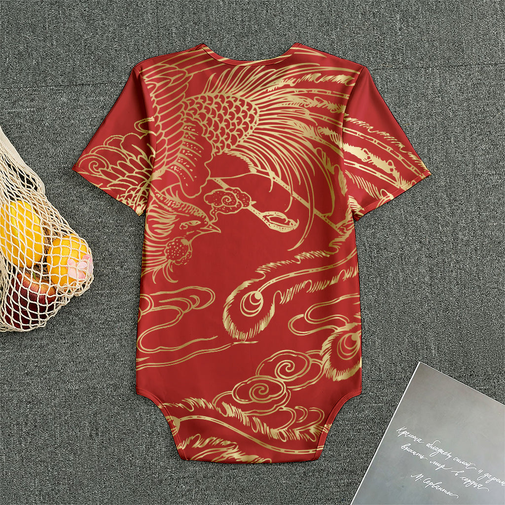 Chinese Phoenix Print Men's Bodysuit