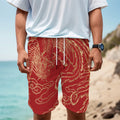Chinese Phoenix Print Men's Cargo Shorts
