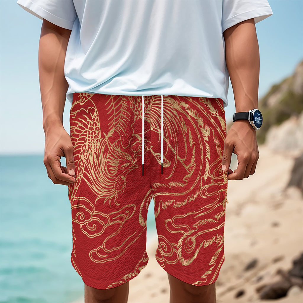 Chinese Phoenix Print Men's Cargo Shorts