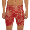 Chinese Phoenix Print Men's Long Boxer Briefs