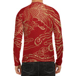 Chinese Phoenix Print Men's Long Sleeve Rash Guard