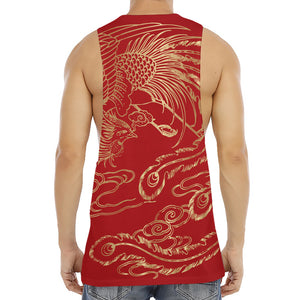 Chinese Phoenix Print Men's Muscle Tank Top