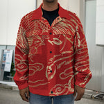 Chinese Phoenix Print Men's Shirt Jacket