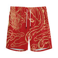 Chinese Phoenix Print Men's Athletic Shorts