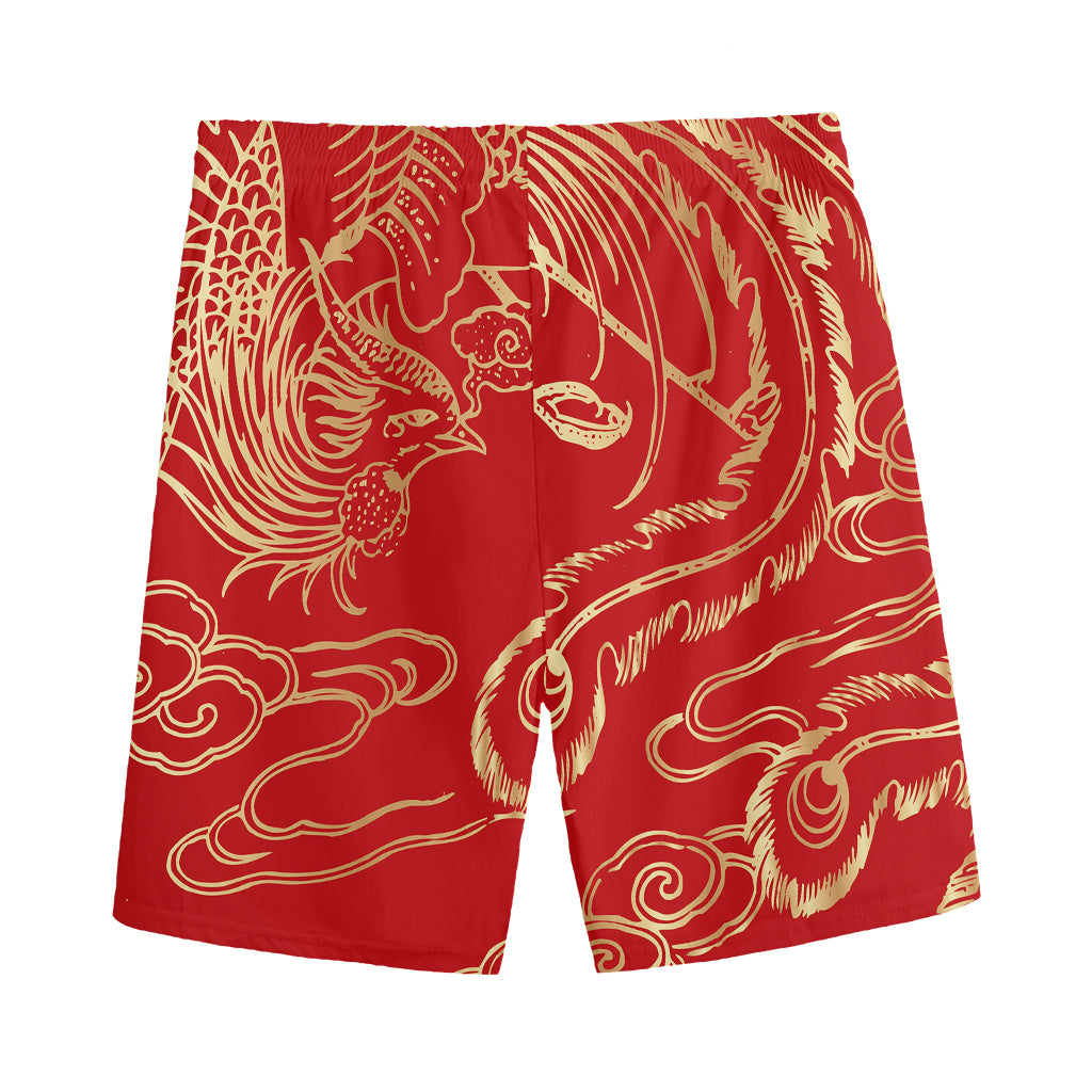 Chinese Phoenix Print Men's Sports Shorts