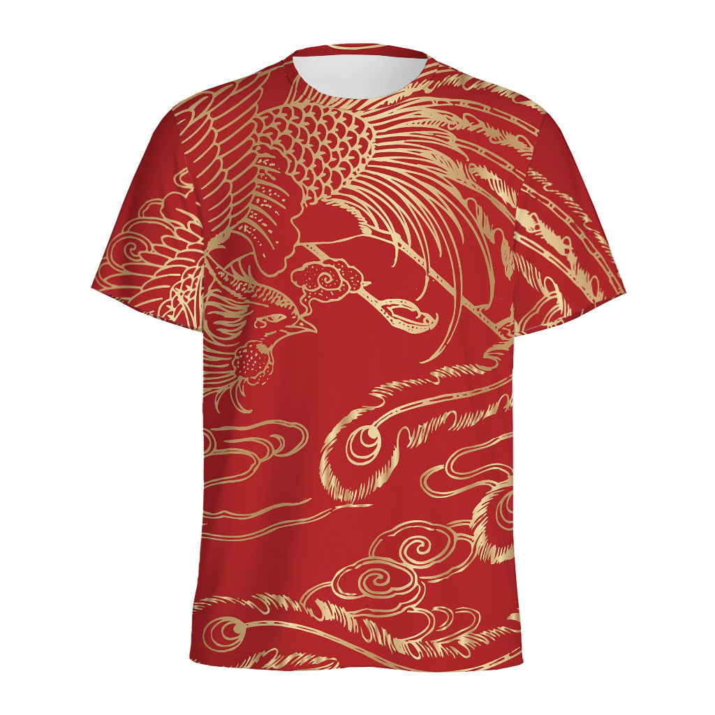 Chinese Phoenix Print Men's Sports T-Shirt
