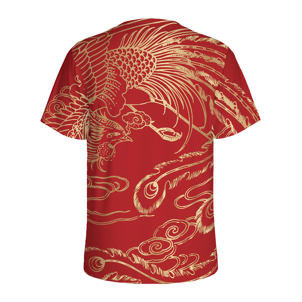 Chinese Phoenix Print Men's Sports T-Shirt