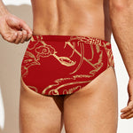 Chinese Phoenix Print Men's Swim Briefs