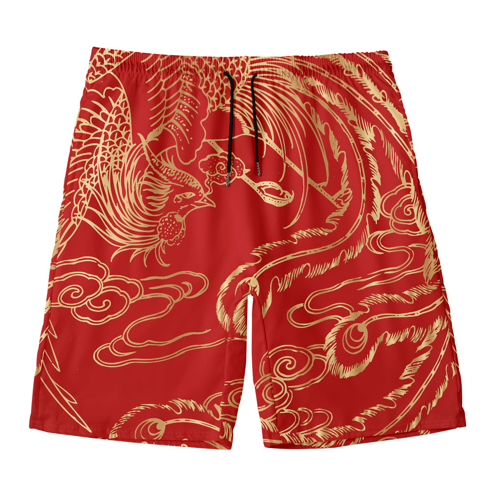 Chinese Phoenix Print Men's Swim Trunks