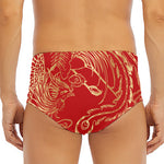 Chinese Phoenix Print Men's Triangle Swim Briefs