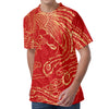 Chinese Phoenix Print Men's Velvet T-Shirt