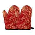 Chinese Phoenix Print Oven Mitts