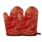 Chinese Phoenix Print Oven Mitts