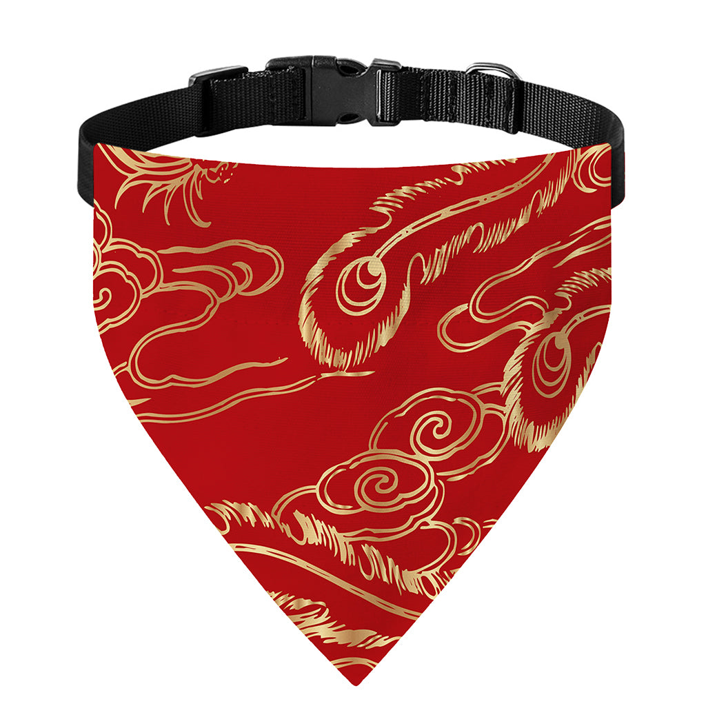 Chinese Phoenix Print Over The Collar Dog Bandana