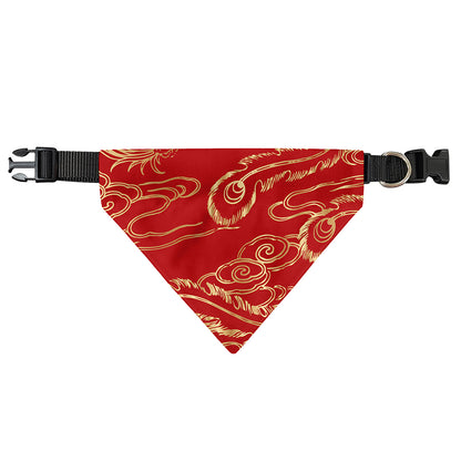 Chinese Phoenix Print Over The Collar Dog Bandana