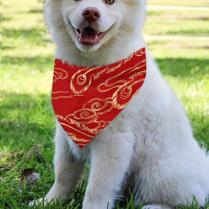 Chinese Phoenix Print Over The Collar Dog Bandana