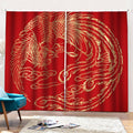 Chinese Phoenix Print Pencil Pleat Curtains