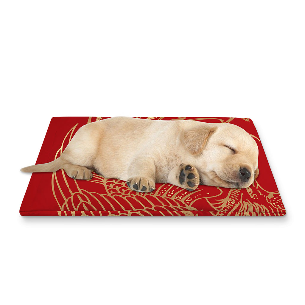 Chinese Phoenix Print Pet Cooling Mat Cover
