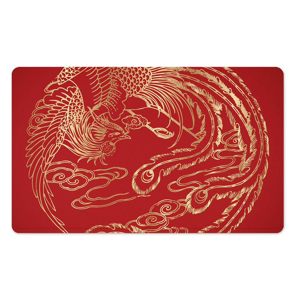 Chinese Phoenix Print Polyester Doormat