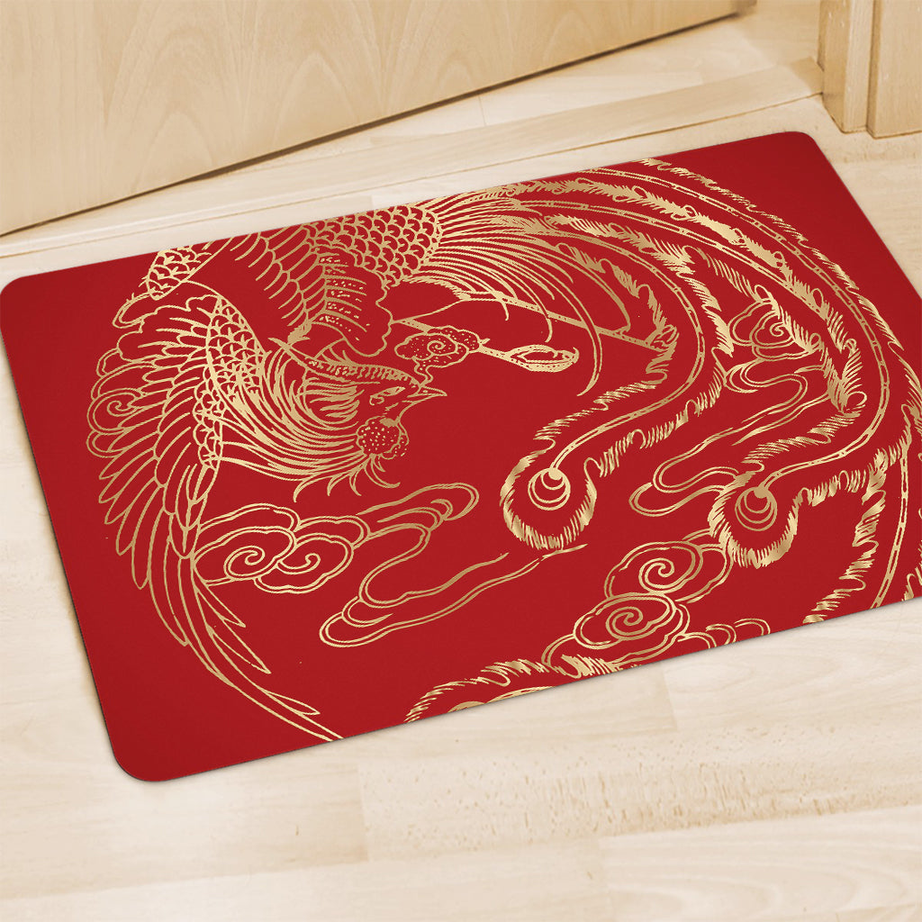 Chinese Phoenix Print Polyester Doormat