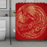 Chinese Phoenix Print Polyester Shower Curtain