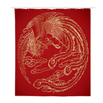 Chinese Phoenix Print Polyester Shower Curtain